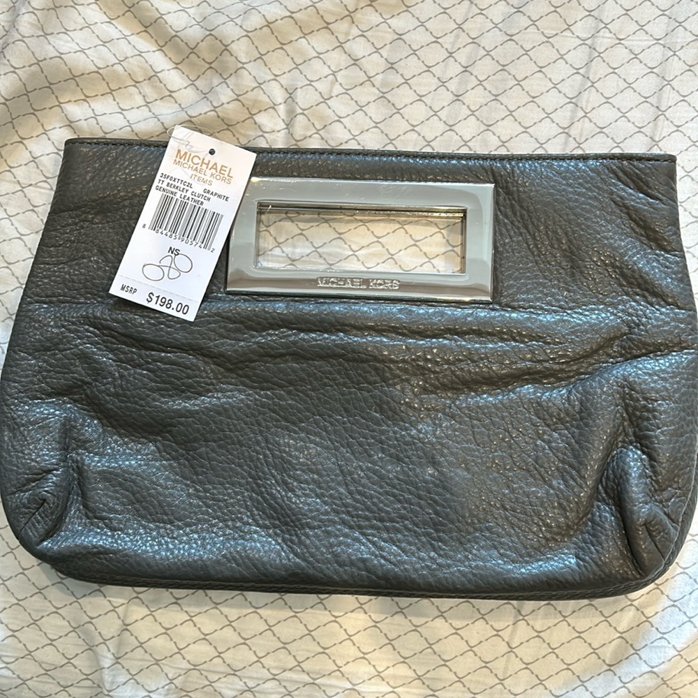 Gray Michael Kors, wristlet clutch